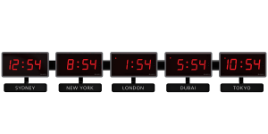 Sapling 254 Digital Time Zone Clock - Red LED