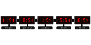 Sapling 404 Digital Time Zone Clock - Red LED