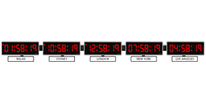 Sapling 406 Digital Time Zone Clock - White Nameplate